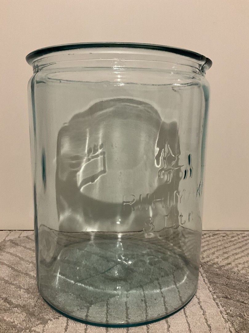 Vanha Riihimäen lasi iso lasi purkki 8 litraa