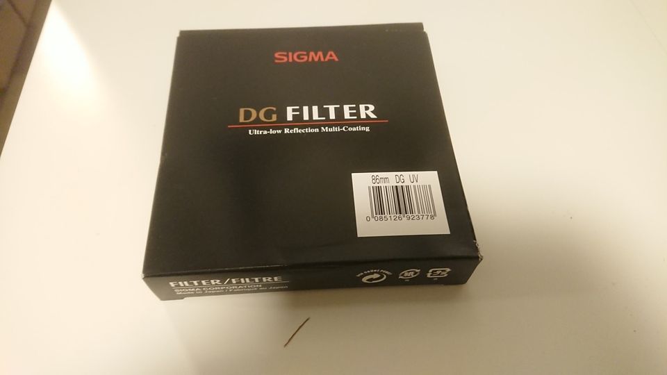 Sigma DG UV filter 86mm new