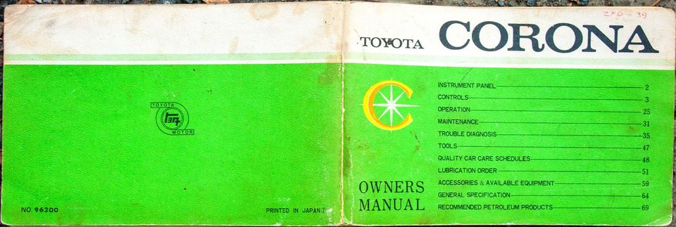 Toyota Corona 64-70 Omistajan käsikirja