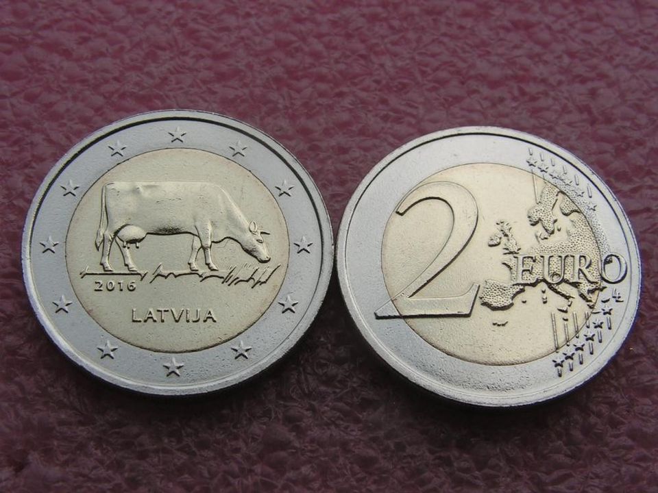 Latvia 2016, 2 euro " Lehmä ", Maatalousala UNC