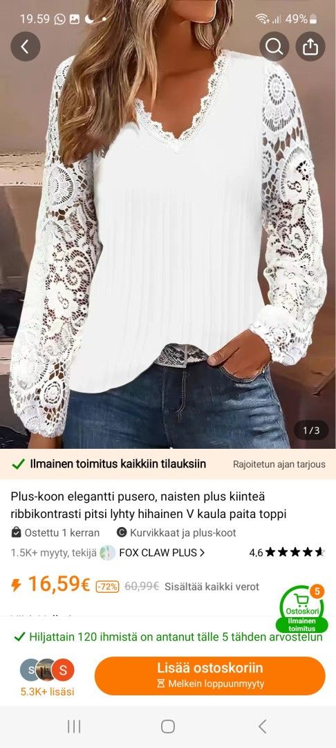 Uusi paita koko 46/1xl