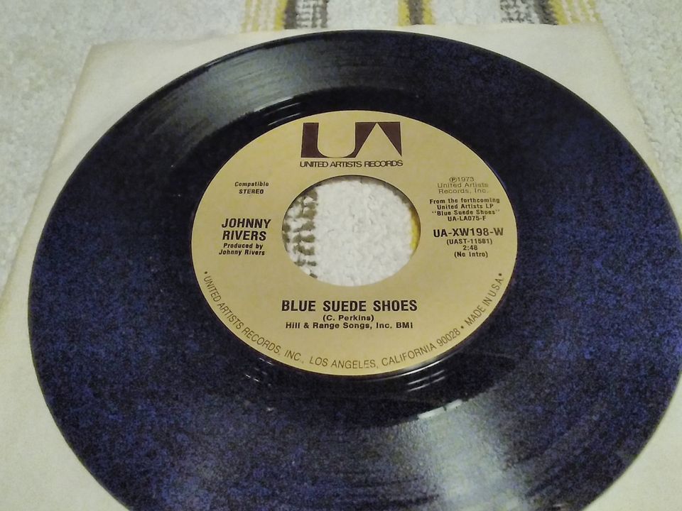 Johnny Rivers 7" Blue suede shoes