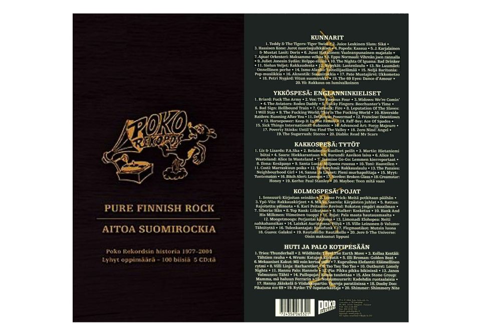 UUSI Pure Finnish Rock Aitoa SuomiRockia 5CD 2004 - Ilmainen Toimitus