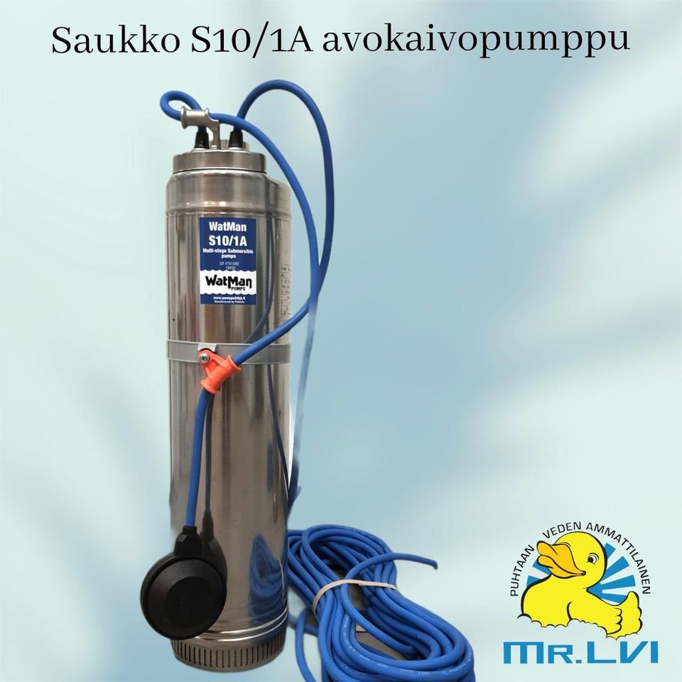 Avokaivopumppu Lohja Saukko S10/1A 0,75kW/1-V 7,5A