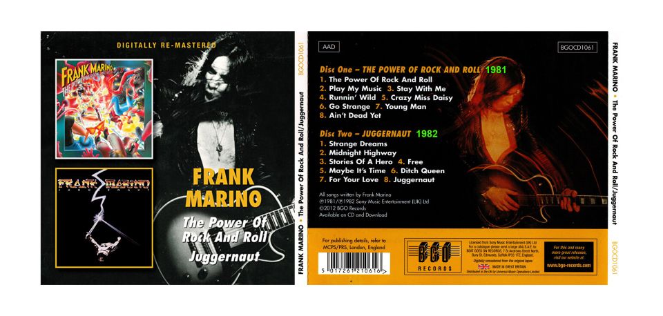 UUSI Frank Marino 1981 & 1982 2CD (2012) - Ilmainen Toimitus