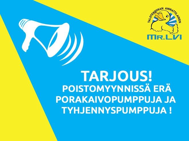 POISTOMYYNTI: erä tyhjennyspumppuja