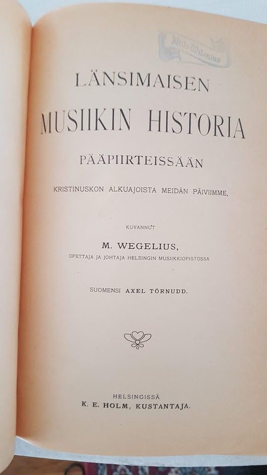 Wegelius - länsimaisen musiikin historia