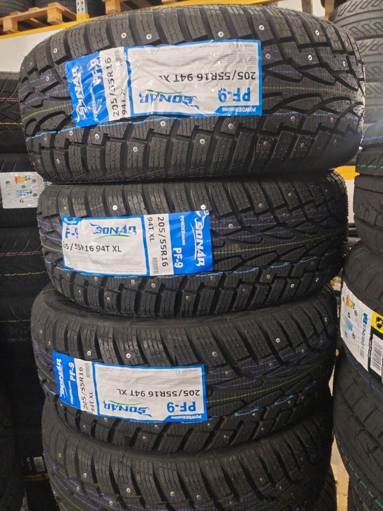 Sarja uusia 205/55R16" nastarenkaita