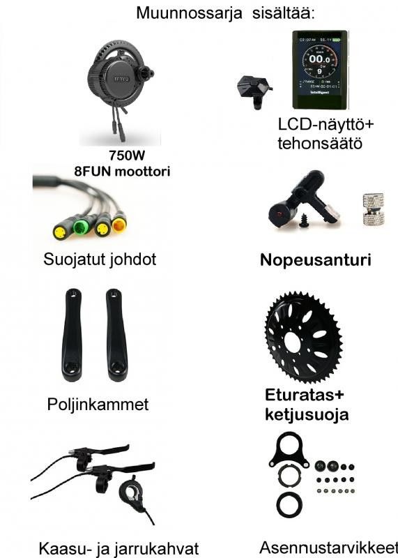 250W, 750W tai 1000W;n E-SPIN muunnossarja