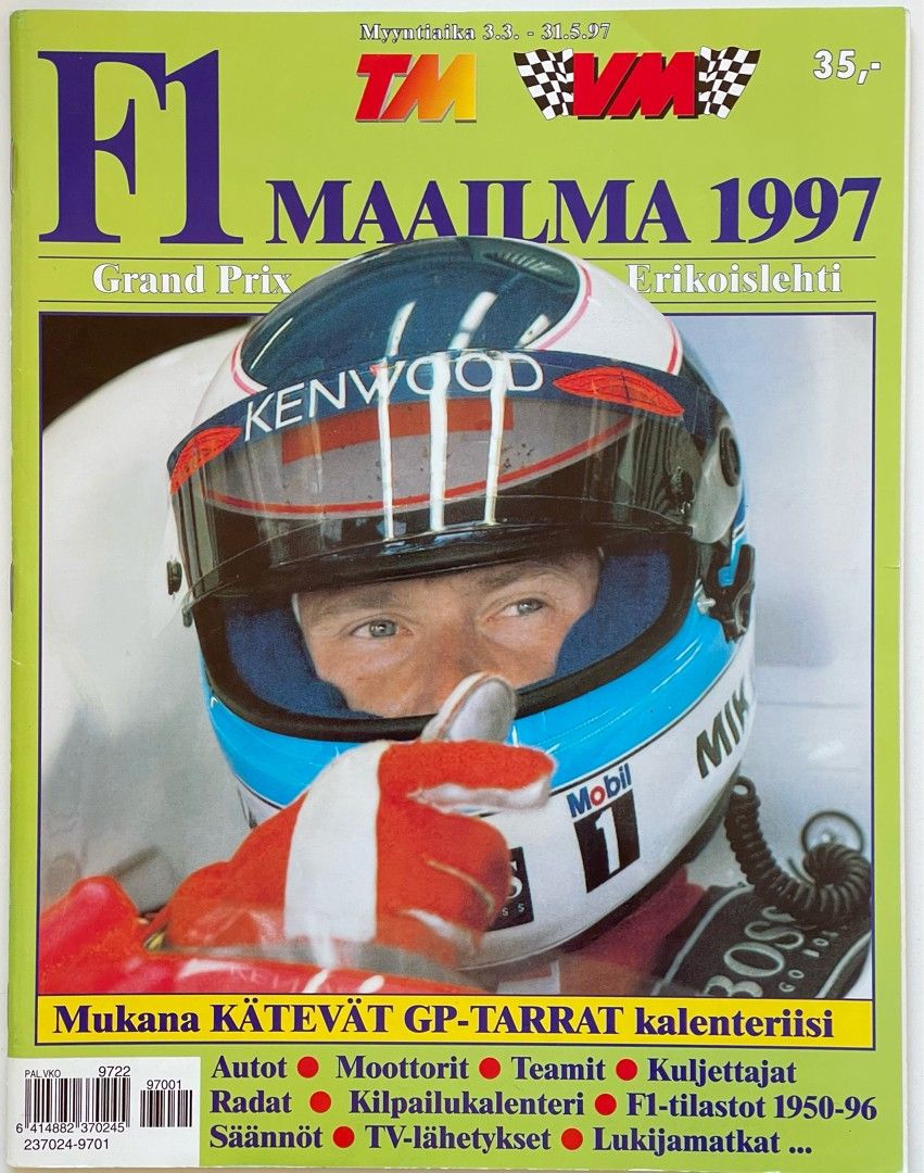 F1 Maailma erikoislehti - myynti 3.3.-31.5.1997