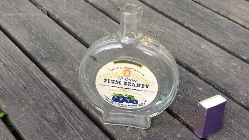 Serbian Plum Brandy, tyhjä pullo 50-60-luku