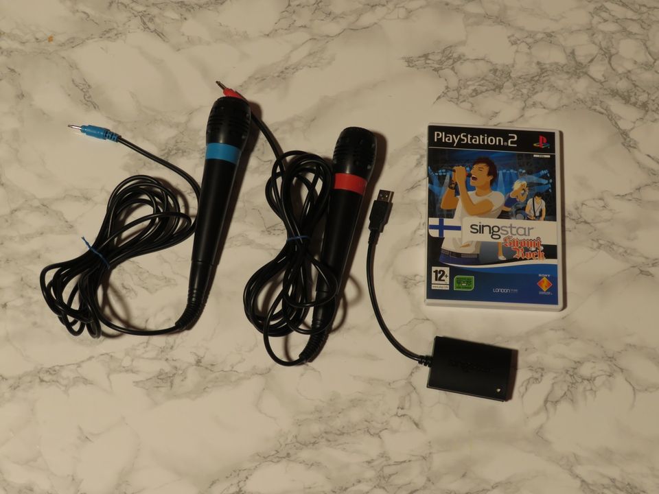 Singstar Suomi Rock PS2:lle + mikrofonit ym