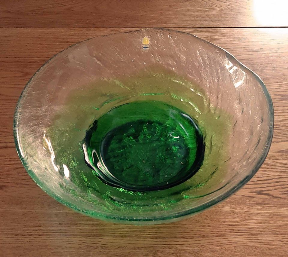 Humppila Kivi-Set sarja suuri vihreä lasinen vati
