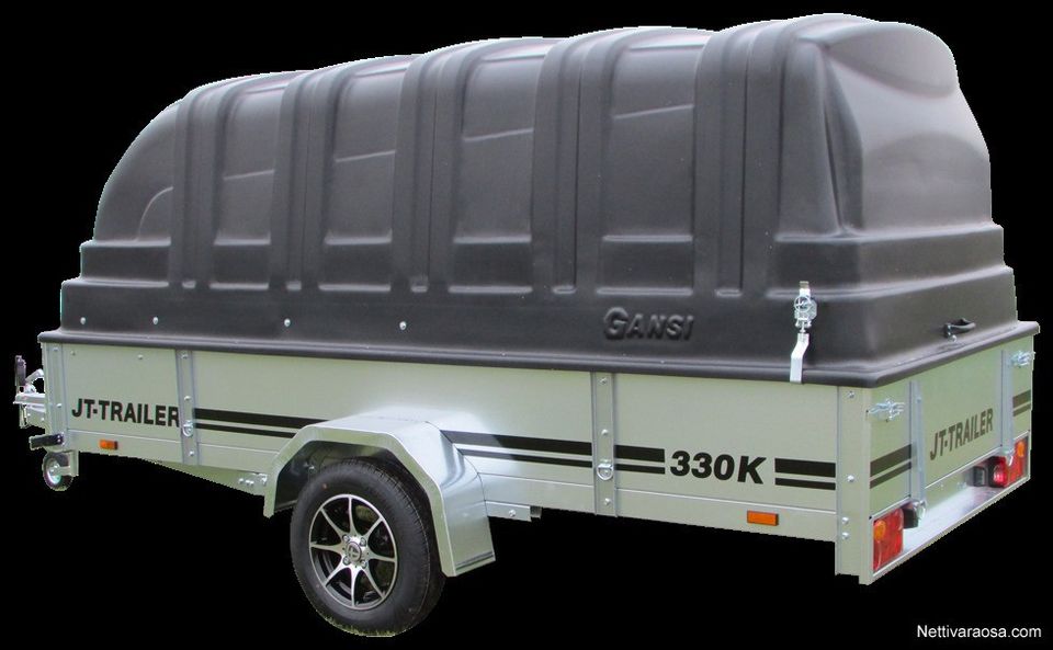 Peräkärry, perävaunu,traileri jt-trailer 150x330x35+kuomu, uudistettu 2024 malli