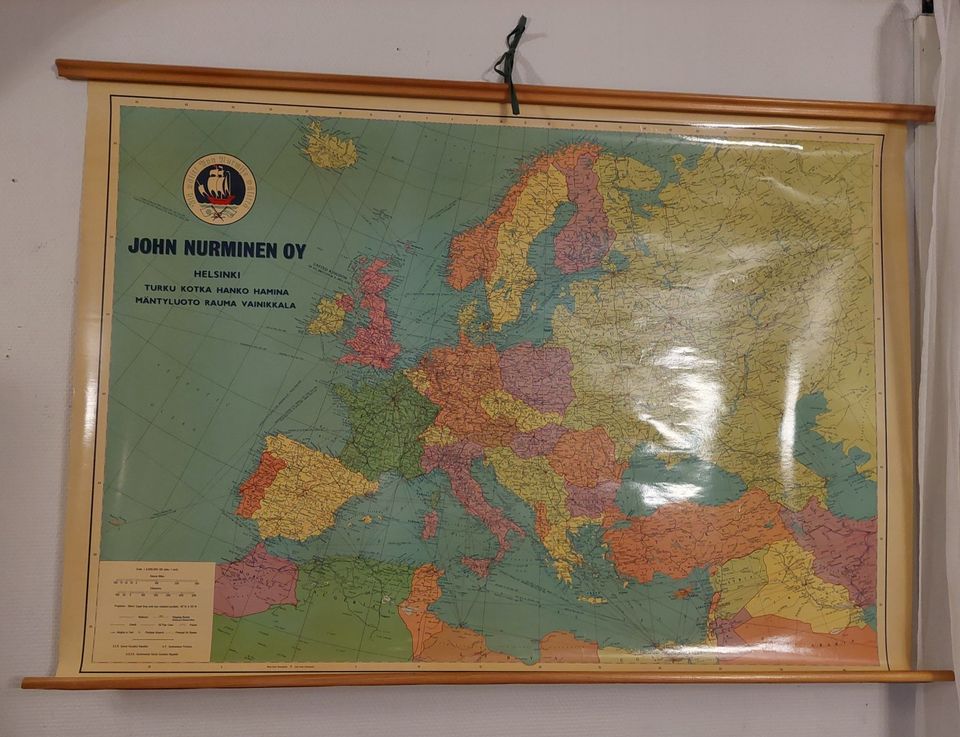 John Nurminen Oy Euroopan kartta 1967,George Phili