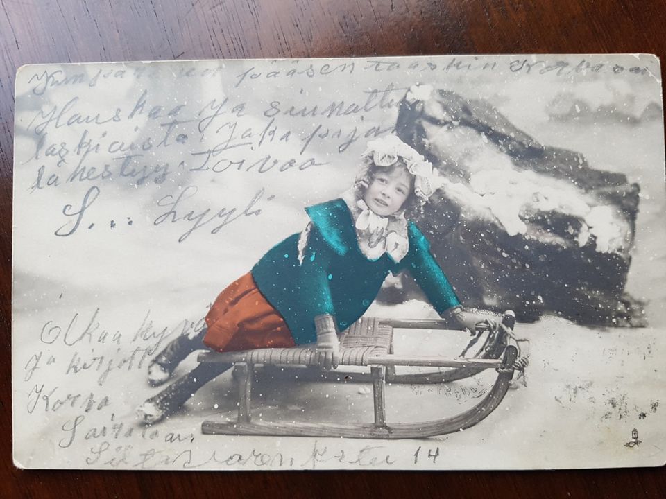 Antiikkinen vk.postikortti laskiainen 1910-luku