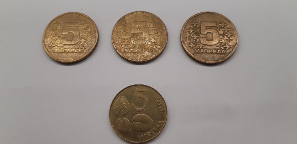 Suomi 5 markka / markkoja vuosilta 1973 -1993