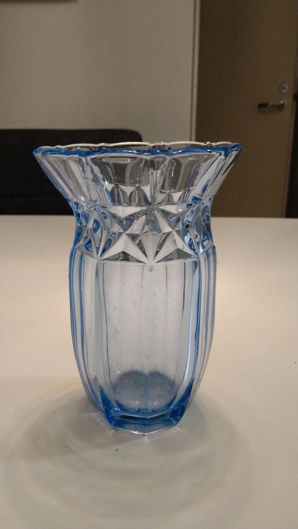 Vintage Sininen Karhulan lasin vanha maljakko