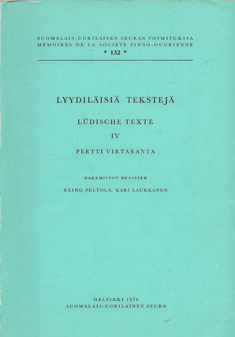Pertti Virtaranta: Lyydiläisiä tekstejä IV, 1976
