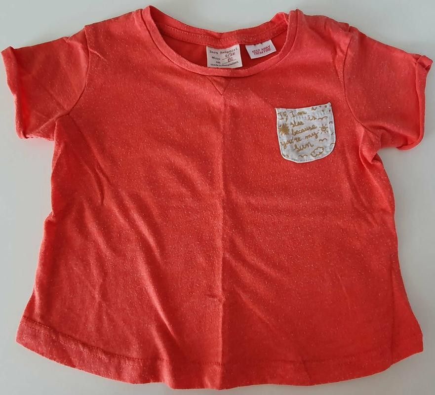 Zara Baby korallinpunainen t-paita 80
