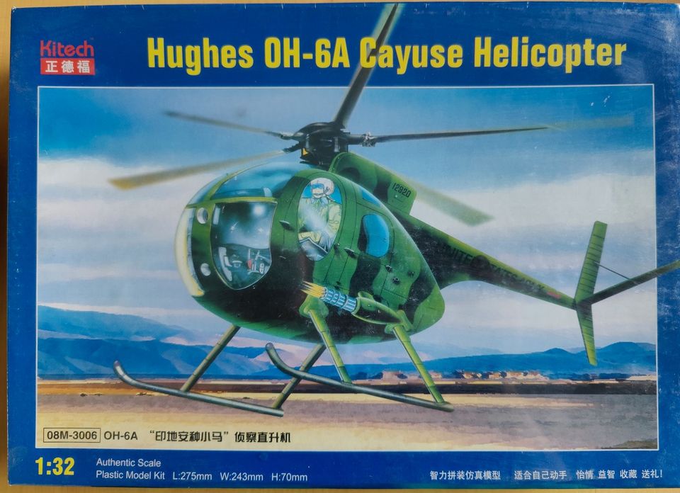 Hughes OH-6A Cayuse 1:32 helikopteri pienoismalli