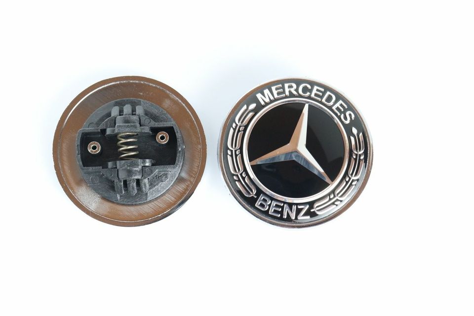 Mercedes-Benz 57mm Konepellin Lätkä Merkki ; Musta