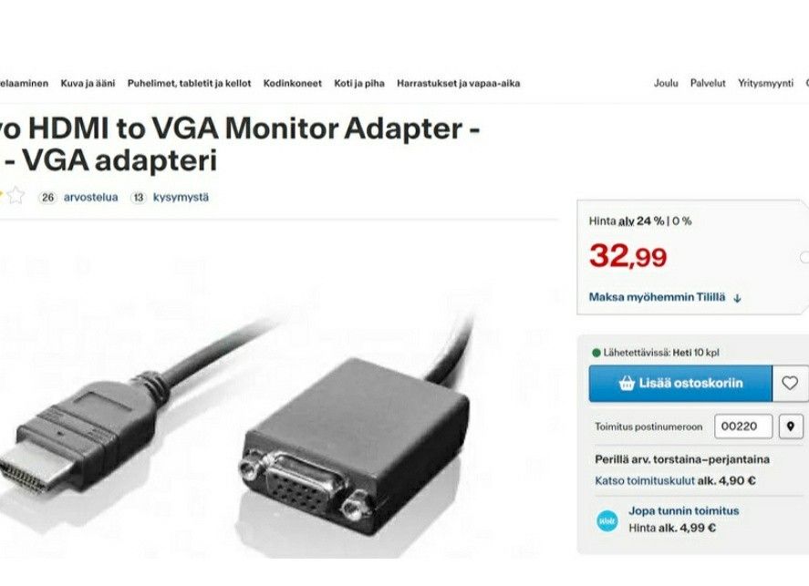 HDMI - VGA muunnin, converter from VGA - HDMI
