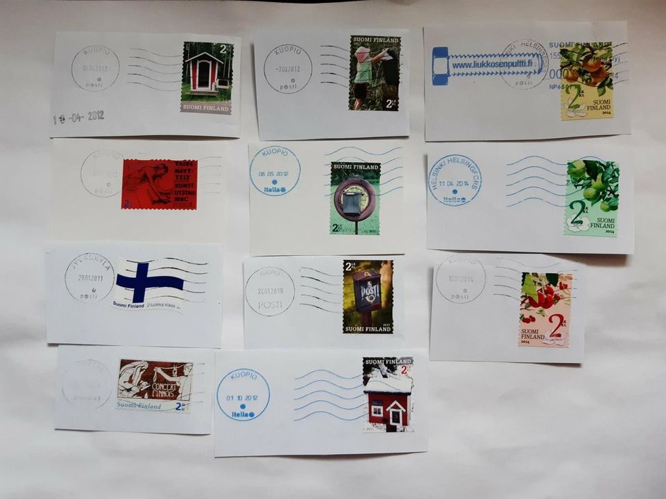 2 lk postimerkki leikkeet, leimattu, 11 erilaista