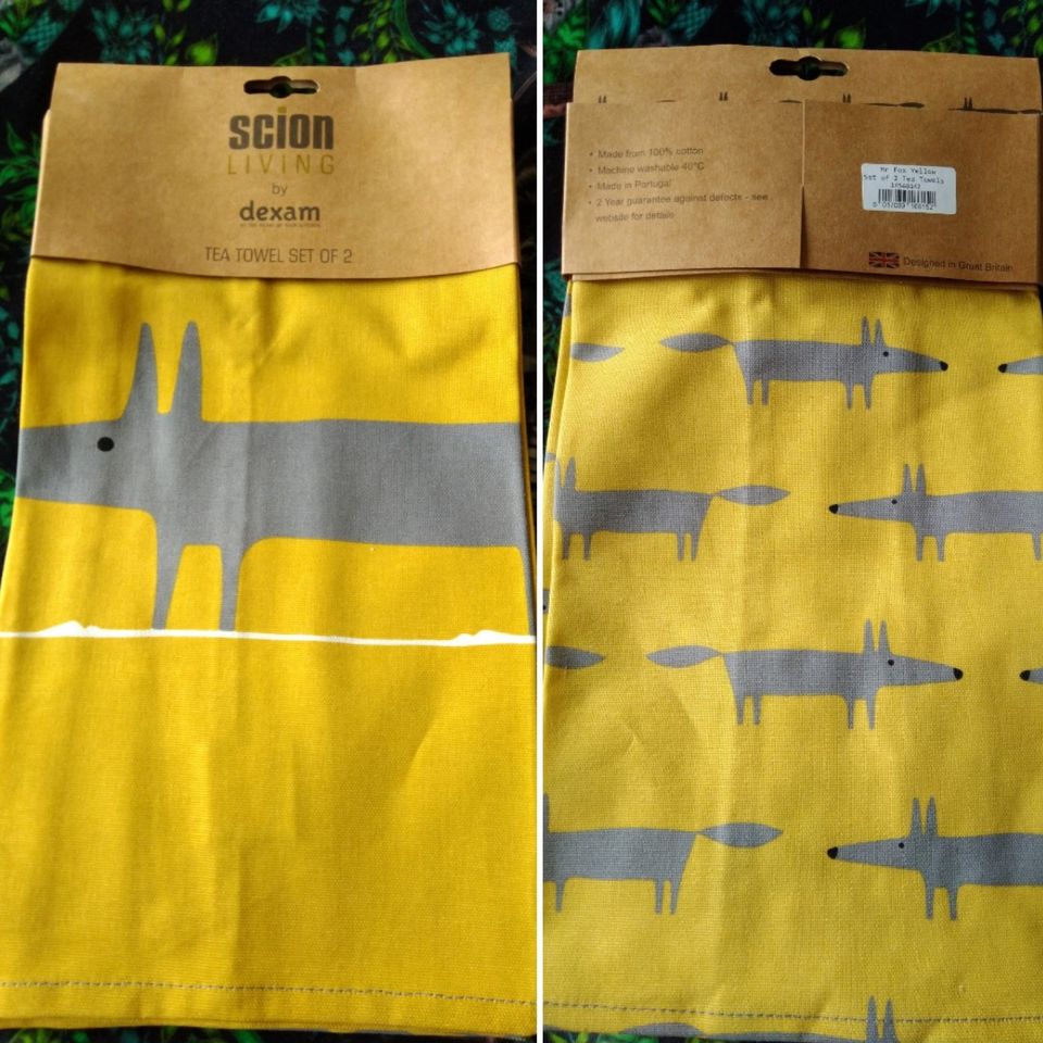 Scion Mr Fox / Little Fox Tea Towels 2kpl