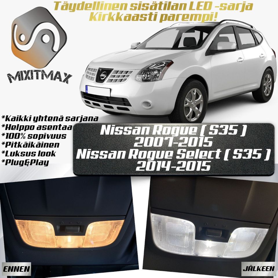 Nissan Rogue (S35) Sisätilan LED -muutossarja ; x9