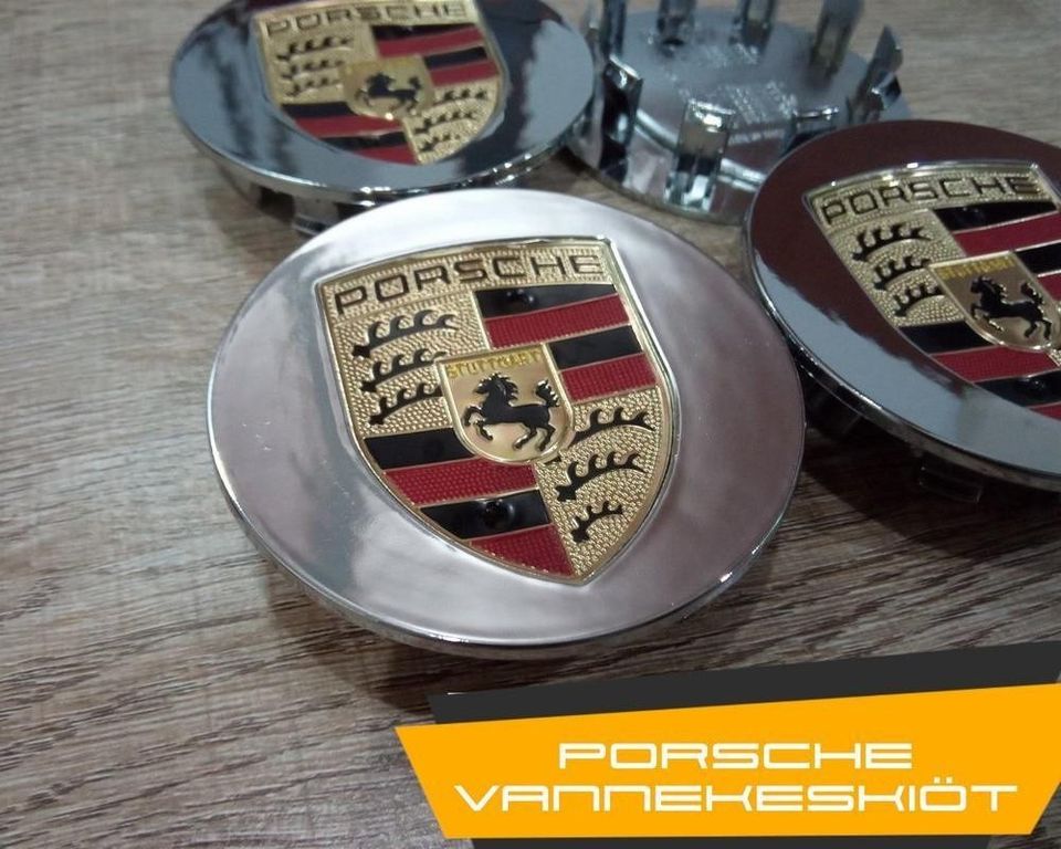 Porsche vannekeskiöt / Kulta-Kromit / 75mm