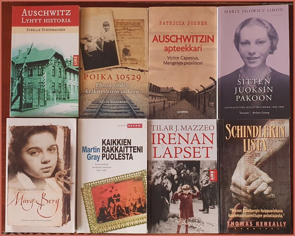 9 kpl Holocaust selviytymistarina yms. kirjoja