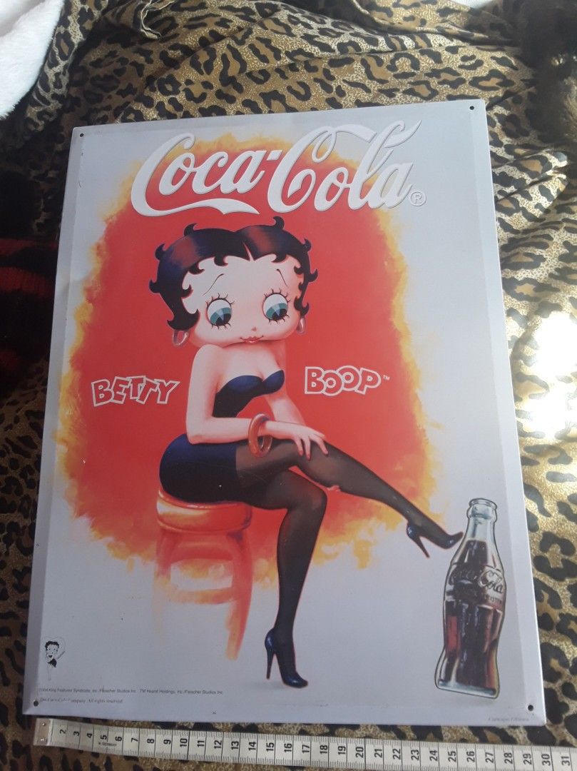 A3 Betty Boob jaCoca-Cola metalli taulu
