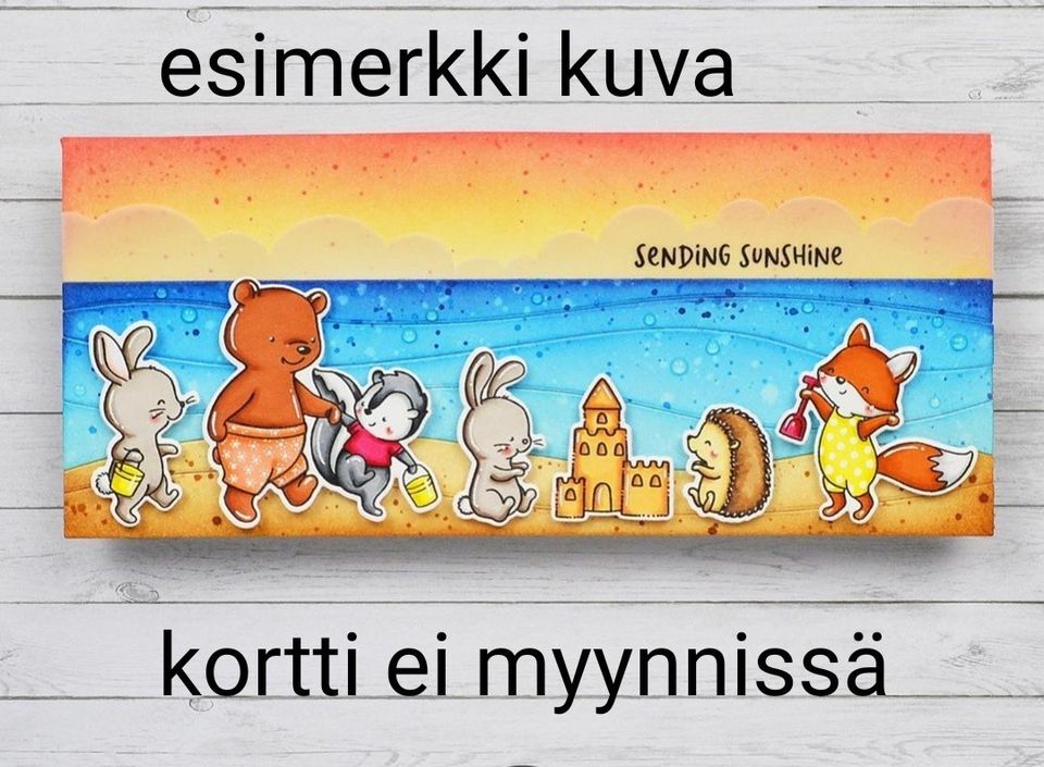 Leimasin setti rannalla käyttämätön