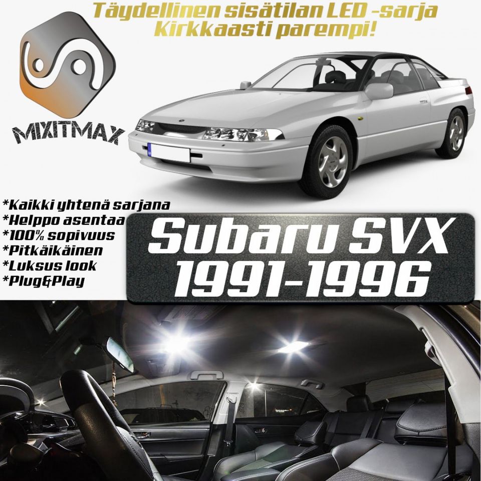 Subaru SVX Sisätilan LED -muutossarja ; 11 osainen