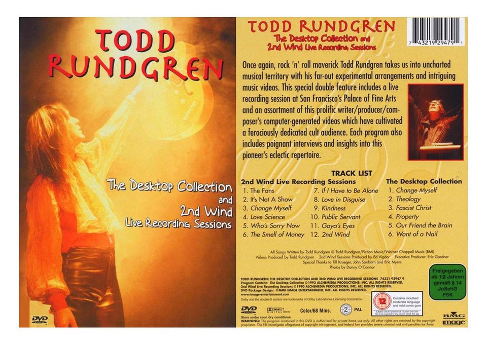 UUSI Todd Rundgren The Desktop Collection 2nd Wind DVD - Ilmainen Toimitus