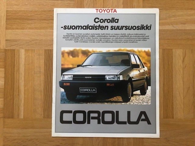 Esite Toyota Corolla E80 vuodelta 1985/1986