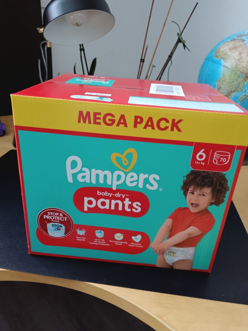 Pampers baby-dry pants MEGA Pack, numero 6, UUSI