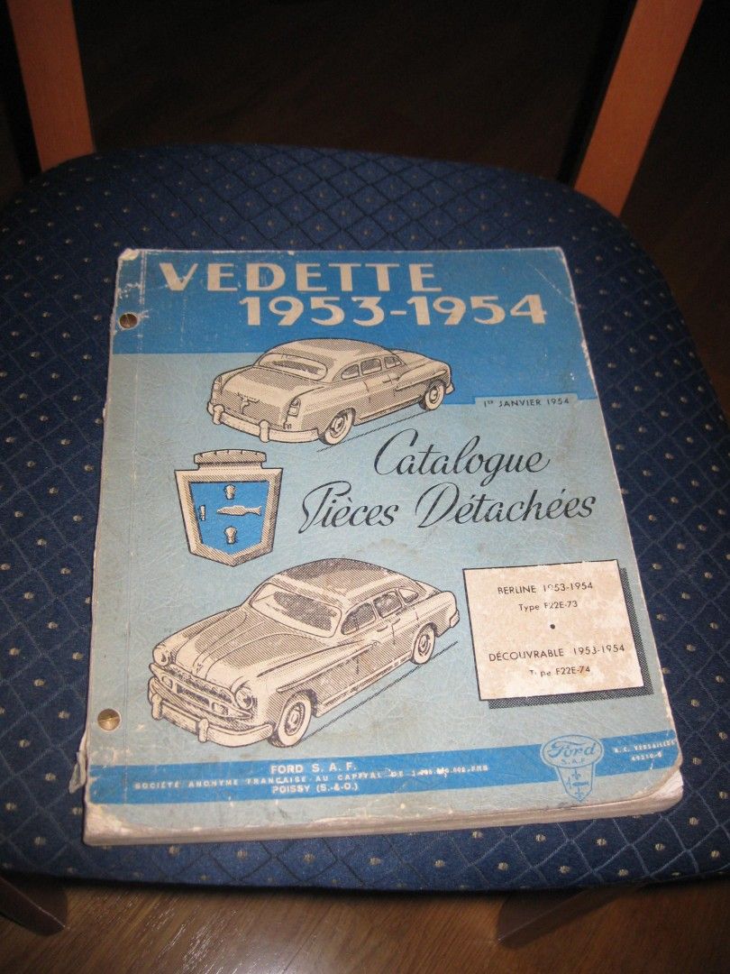 Vedette 1953-54 varaosakirja