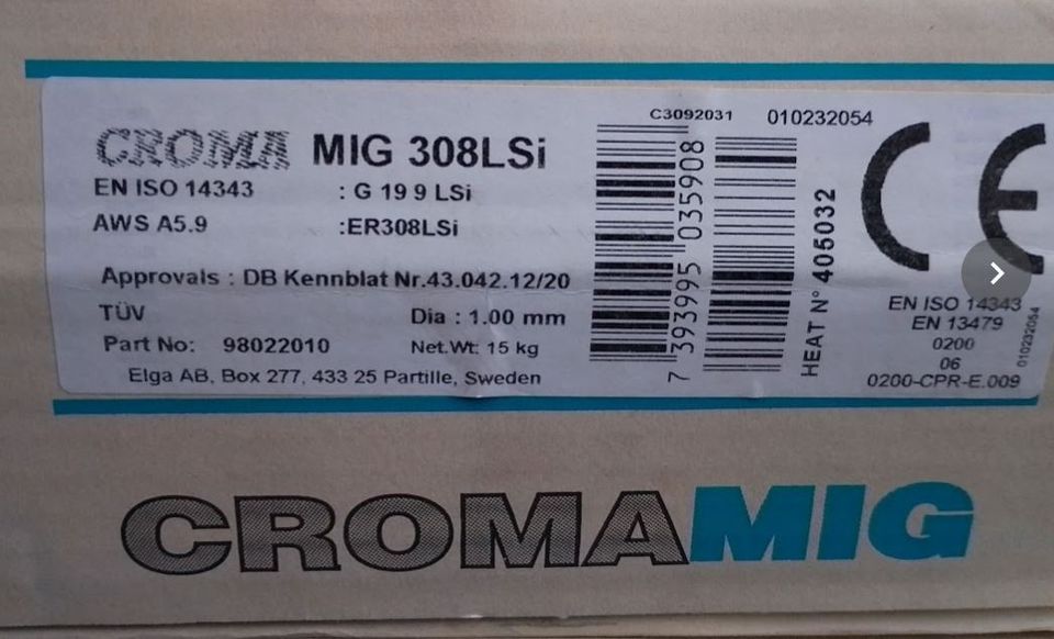 MIG Hitsauslanka Elga Cromamig 308LSi,Ø1.2mm,15kg