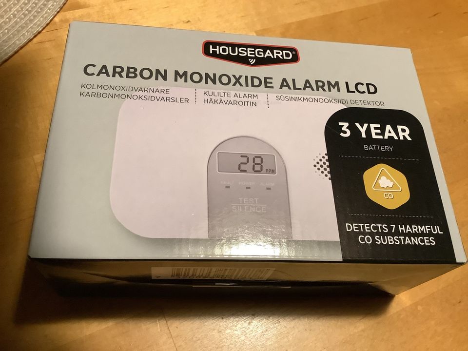 Uusi häkävaroitin Housegard carbon monoxide alarm