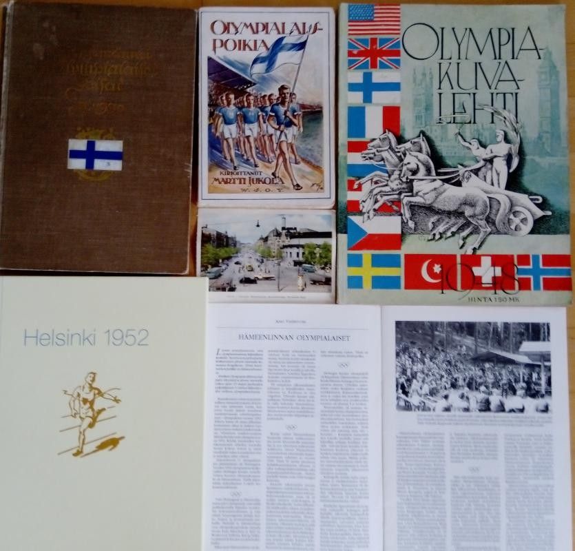 Olympialaisten julkaisuja, kortti ym. v.1920 -2002