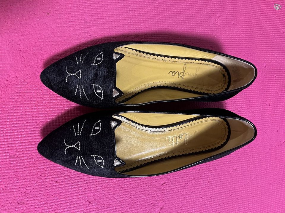 Charlotte Olympia Velvet Mid Century Kitty 38.5