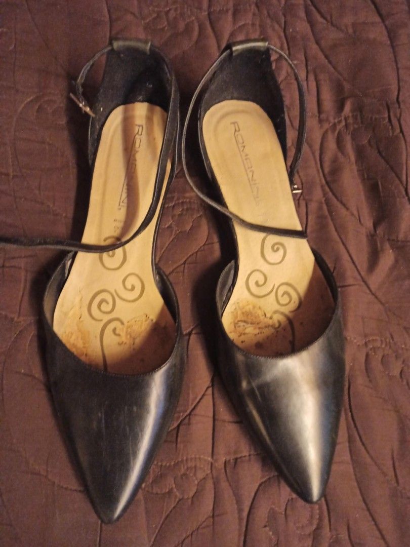 Mustat nahkaiset kengät Romanini, koko 38