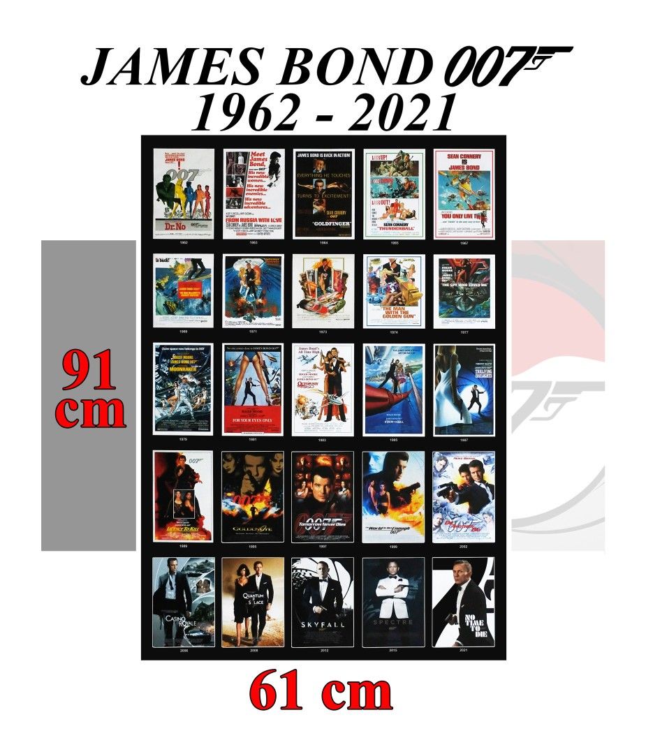 UUSI 007 James Bond Elokuvajuliste (2021) - Ilmainen Toimitus