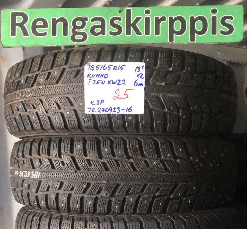 185/65R15 käytetyt nastarenkaat Kumho