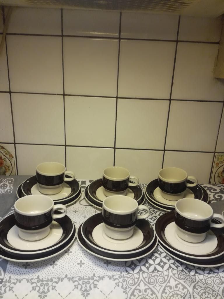 Arabia uudenveroiset Inari kahvikupit ja lautaset 6kpl