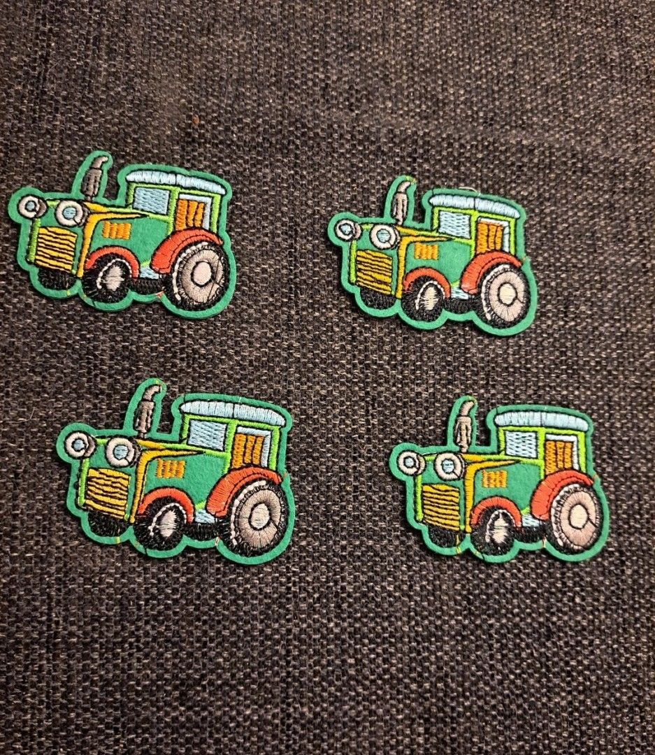 Vihreä traktori silitettävä kangasmerkki