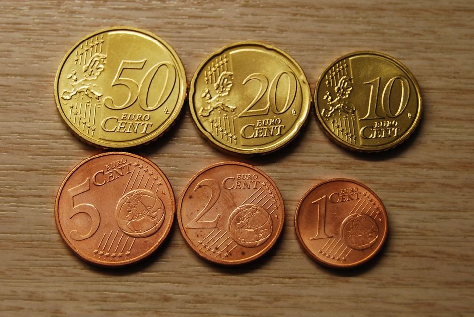 Latvian eurokolikot 1c-50c, 6 kolikkoa UNC