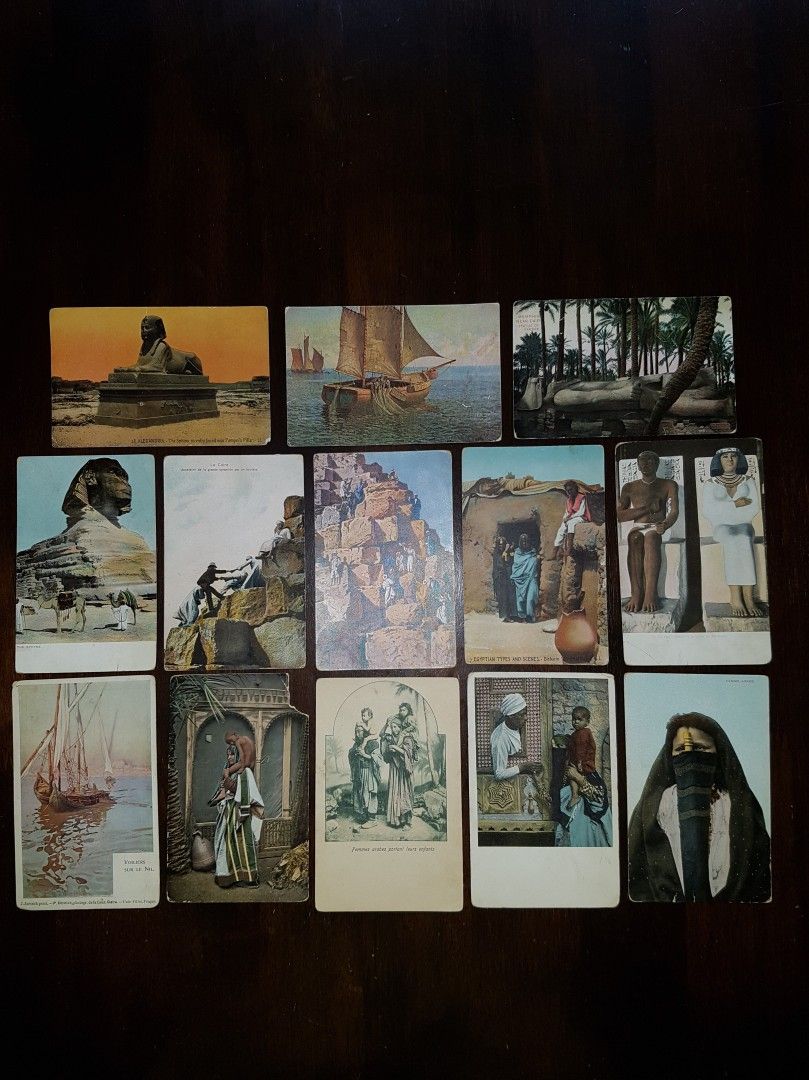 Egypti antiikkinen postikorttikokoelma 13 kpl